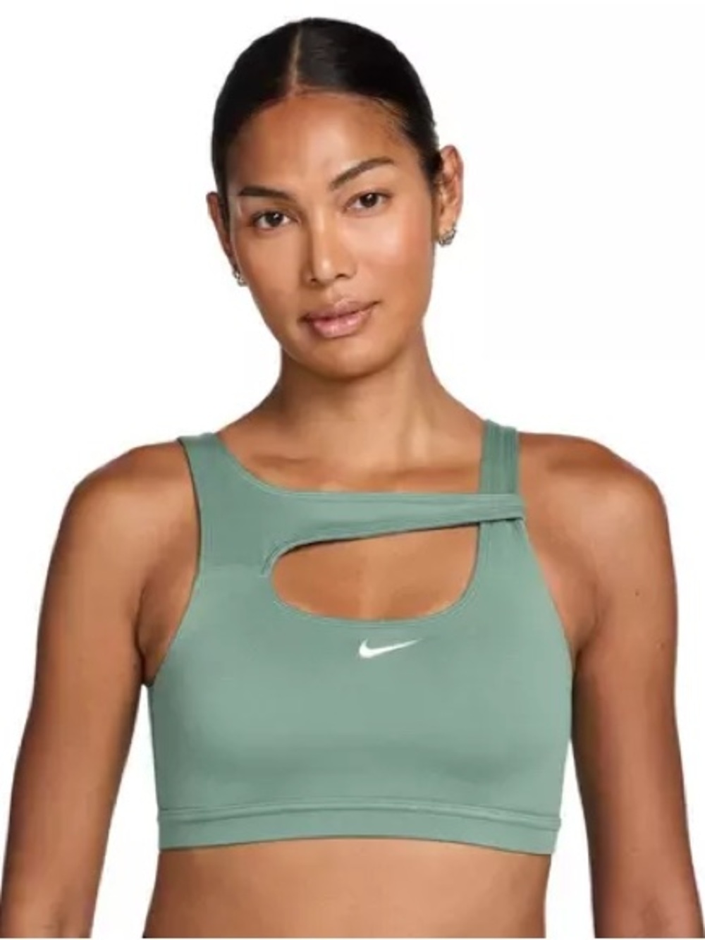 Nike One Dri-FIT Capsule
Asymmetric Cutout Sports Bra in Steam/White